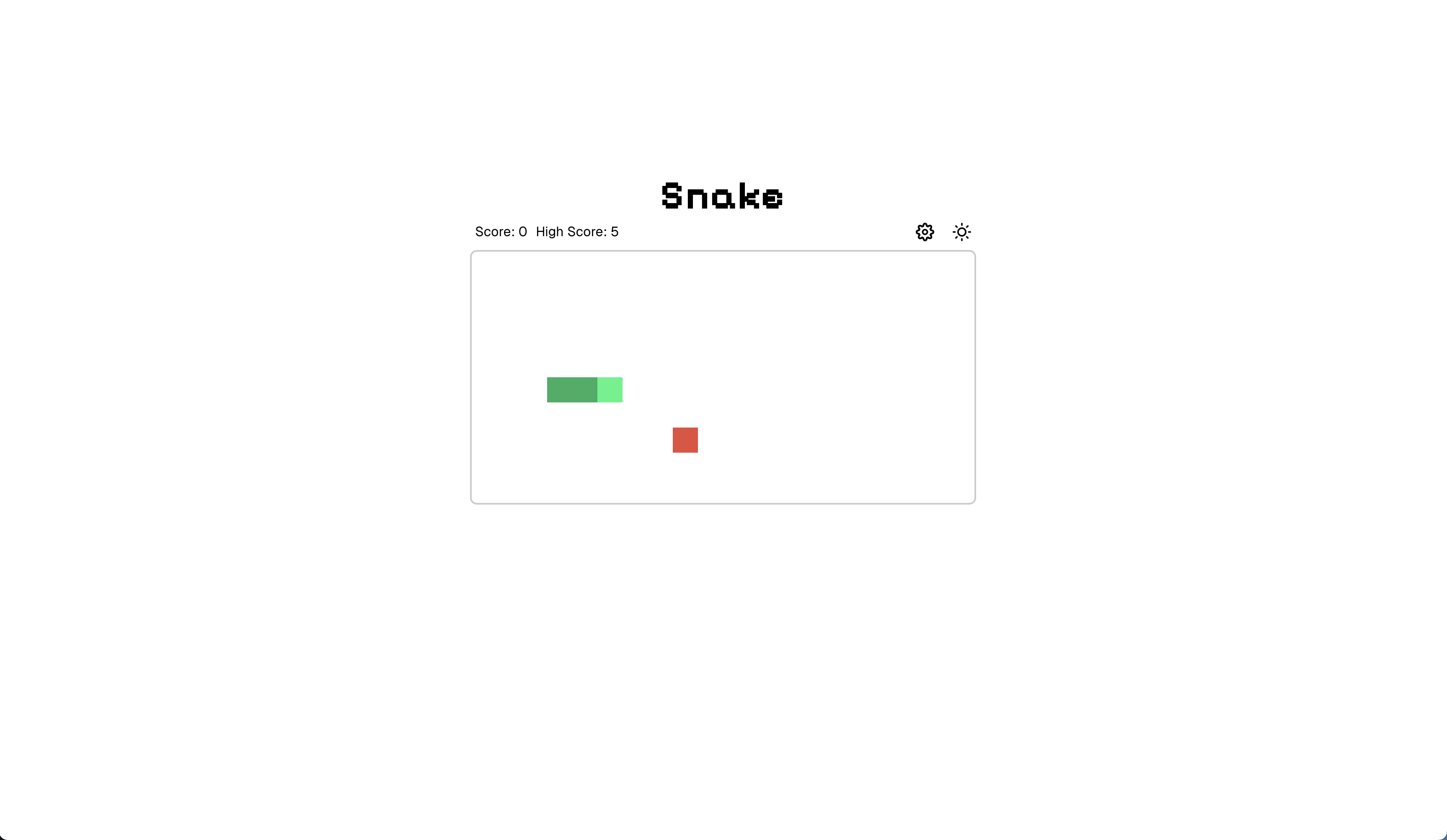 Screenshot of snake game